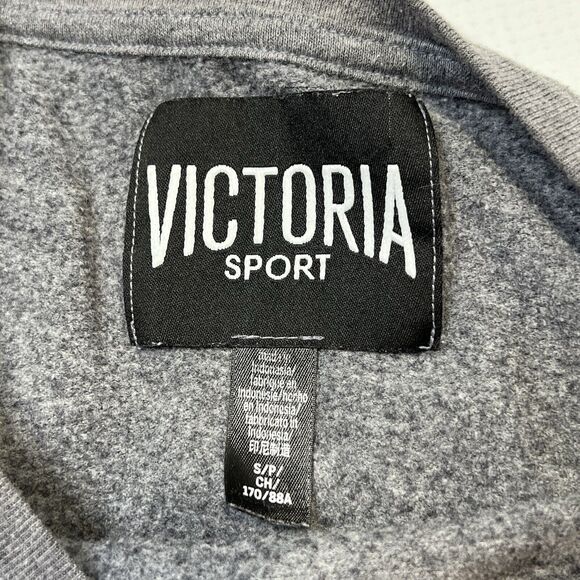Victoria Sport Shirt Womens Small Gray Sweatshirt Long Sleeve Top Spellout Logo - Picture 7 of 8